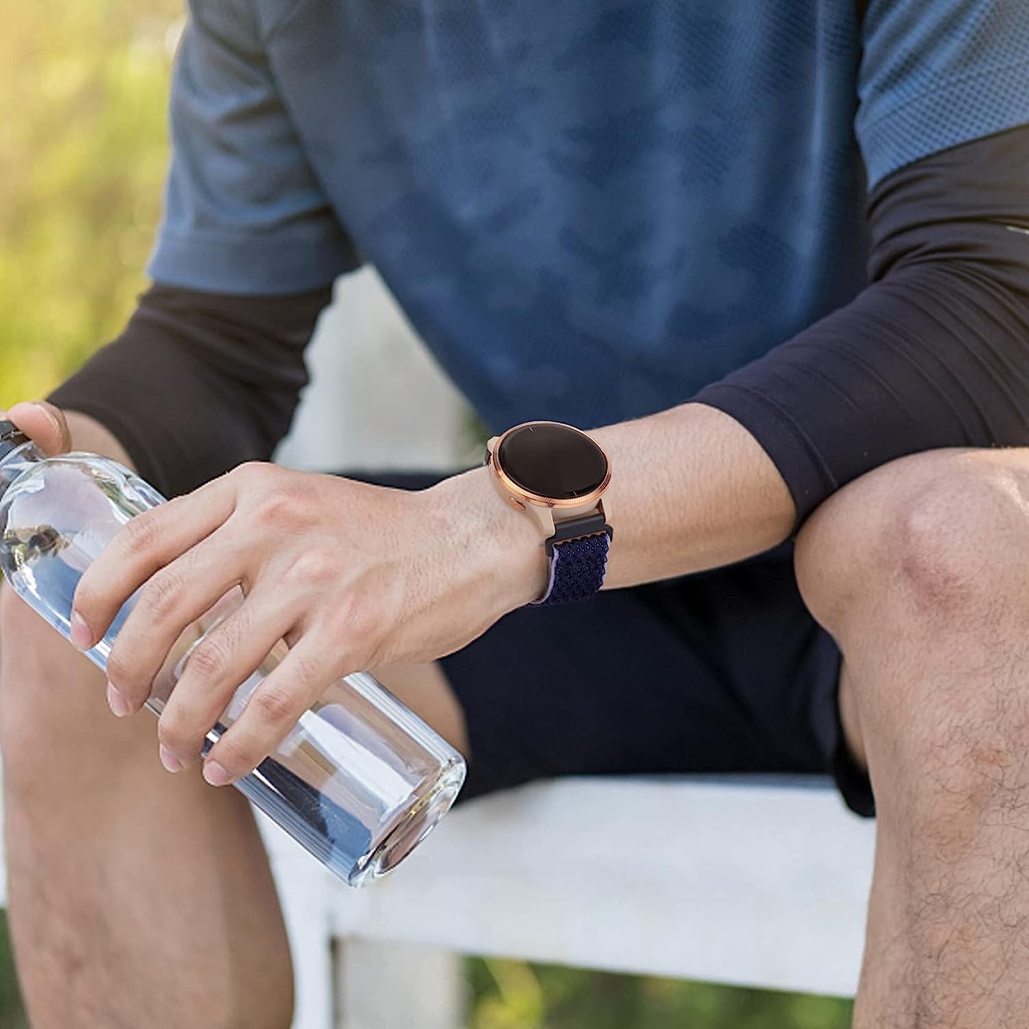 3 Pack Stretchy Nylon Watch Bands Compatible with Garmin Venu/Venu Sq, 20Mm Loop Elastic Straps for Garmin Vivoactive 3,Venu 2 Plus,Vivoactive 3 Music,Forerunner 645/55/245 Music for Women Men.  bolesi   