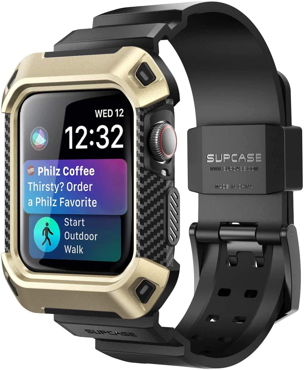 SUPCASE [Unicorn Beetle Pro] Designed for Apple Watch Series 8/7/6/SE/5/4 [45/44Mm], Rugged Protective Case with Strap Bands (Black)  SUPCASE Gold  