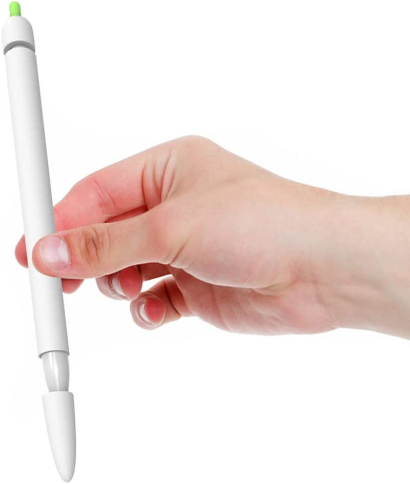 Hemobllo Case Compatible with Apple Pencil 1St Generation, Silicone Stylus Sleeve Carrot Shaped Stylus Cover Shockproof Pen Cover Grip Holder Pencil Sleeve, White  Hemobllo   