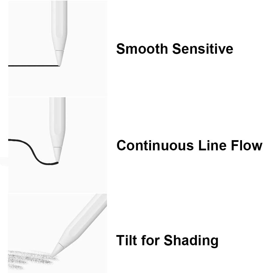 APETOO Compatible with Apple Pencil Tip and Cap Replacement for Apple Pencil 1St Generation, Ipencil Cap Magnetic + Pencil Nib Ipencil Tip for Ipad Pro 12.9/10.5/9.7 Inch Pencil High Sensitivity  APETOO   