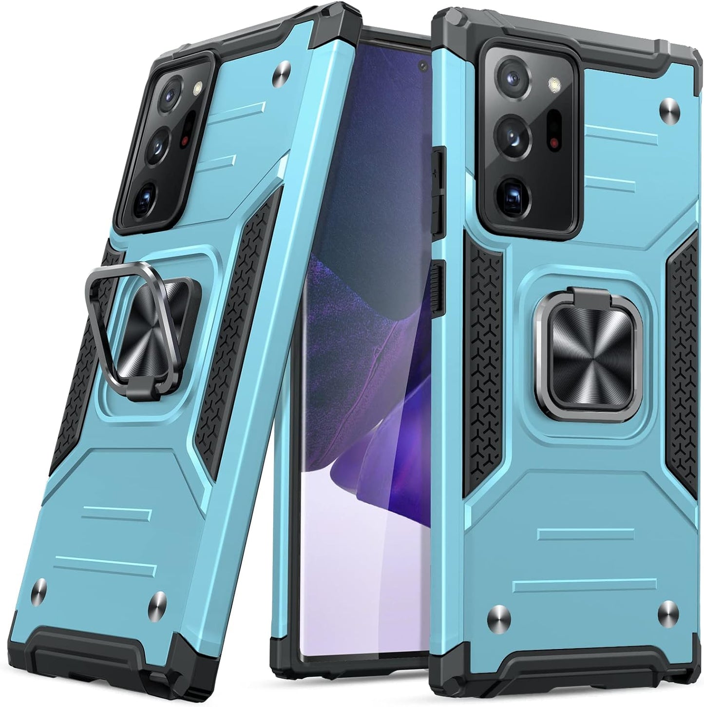 JAME for Samsung Galaxy Note 20 Ultra Case, Military-Grade Drop Protective Phone Case Cover for Note 20 Ultra, with Metal Ring Holder Kickstand for Galaxy Note 20 Ultra Case, Red  JAME Sierra Blue  