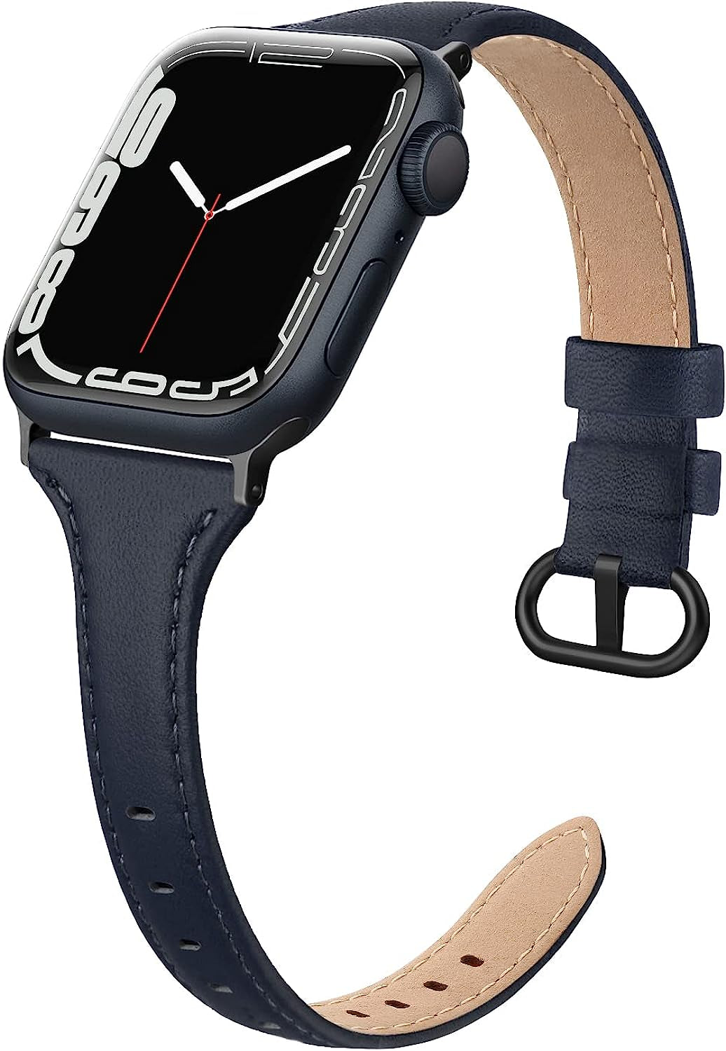 EDIMENS Leather Bands Compatible with Apple Watch 38Mm 40Mm 41Mm Band Women, Slim Thin Genuine Leather Band Compatible for Iwatch Apple Watch Series 7, 6, 5, 4, 3, 2, 1, SE, Sport & Edition Women  EDIMENS MidnightBblue 38mm / 40mm / 41mm 