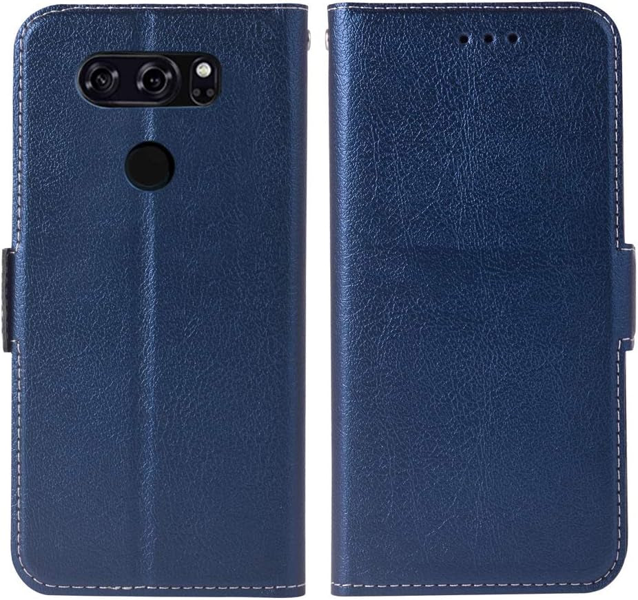 Phone Case for LG V35 Thinq V30 plus Folio Flip Wallet Case,Pu Leather Credit Card Holder Slots Full Body Protection Kickstand Protective Phone Cover for LGV30 LGV35 Thin Q LG35 V35Thinq Dark Blue  WWAAYSSXA   