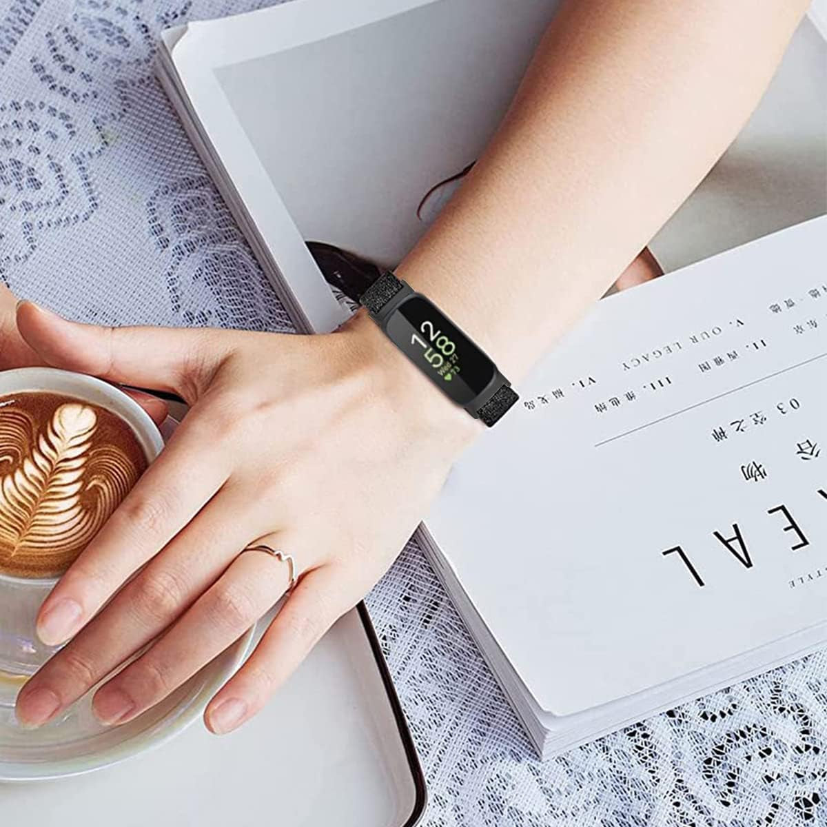 3-Pack Elastic Nylon Bands Compatible with Fitbit Inspire 3/Inspire 2/Inspire Hr/Inspire/Ace 3/Ace 2, Breathable Adjustable Replacement Stretchy Nylon Loop Wristband Sport Strap for Woman Man  voma   