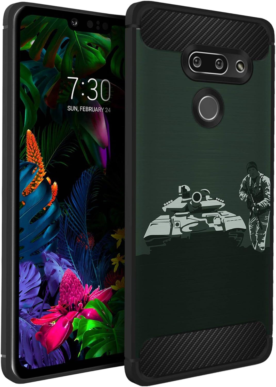 Casesondeck Case Compatible with LG G8 Thinq/Lg G8 -Flexible and Durable Shock Absorption with Carbon Fiber Accents and Designs (Deer Skull)  CasesonDeck Tank  