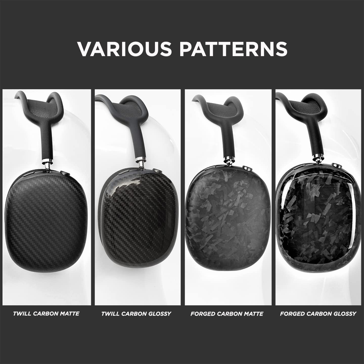 Foam Masters Genuine Forged Carbon Fiber Case for Airpods Max - Extreme Slim (Forged Glossy)  Foam Masters   