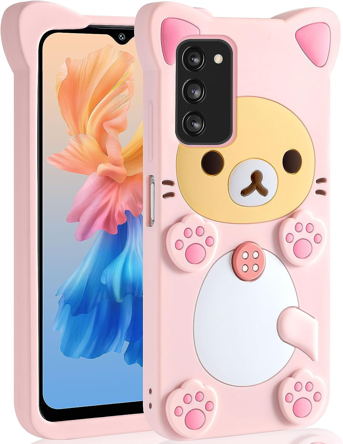 Stsnano Kawaii for Note 20 Ultra Case 3D Cute Cartoon Bear Phone Cases Fashion Cool Fun Funny Bear Soft TPU Covers for Samsung Galaxy Note 20 Ultra 5G 6.9" Silicone Cover for Women Girls Kids PK  STSNano Pk For Samsung Galaxy A03S 