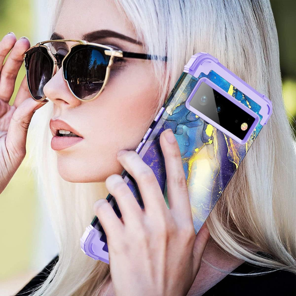 Rancase Compatible with Google Pixel 6 Case,Three Layer Heavy Duty Shockproof Protection Hard Plastic Bumper +Soft Silicone Rubber Protective Case for Google Pixel 6,Purple  Rancase   