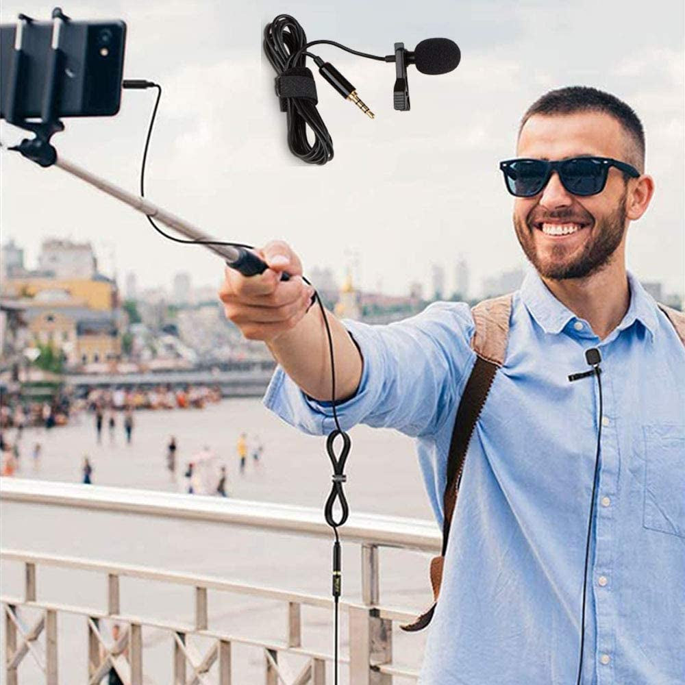 Enkarl Lavalier Lapel Microphone, Proffessional Omnidirectional Condenser Mic Compatible with Iphone Android Smartphone Video Recording Interview Youtube, Noise Cancelling Mic (Microphone Only)  Enkarl   