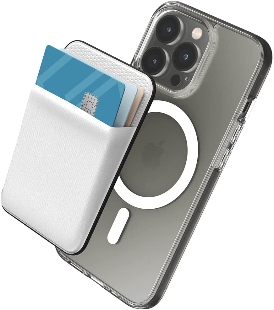 Sinjimoru Basic Cell Phone Wallet Stick On, Phone Card Holder for Back of Phone for Magsafe Wallet Compatible with Iphone 14 & 13 12 Series. M-Basic Black  Sinjimoru Co. Ltd M-Basic White Wallet for Magsafe 