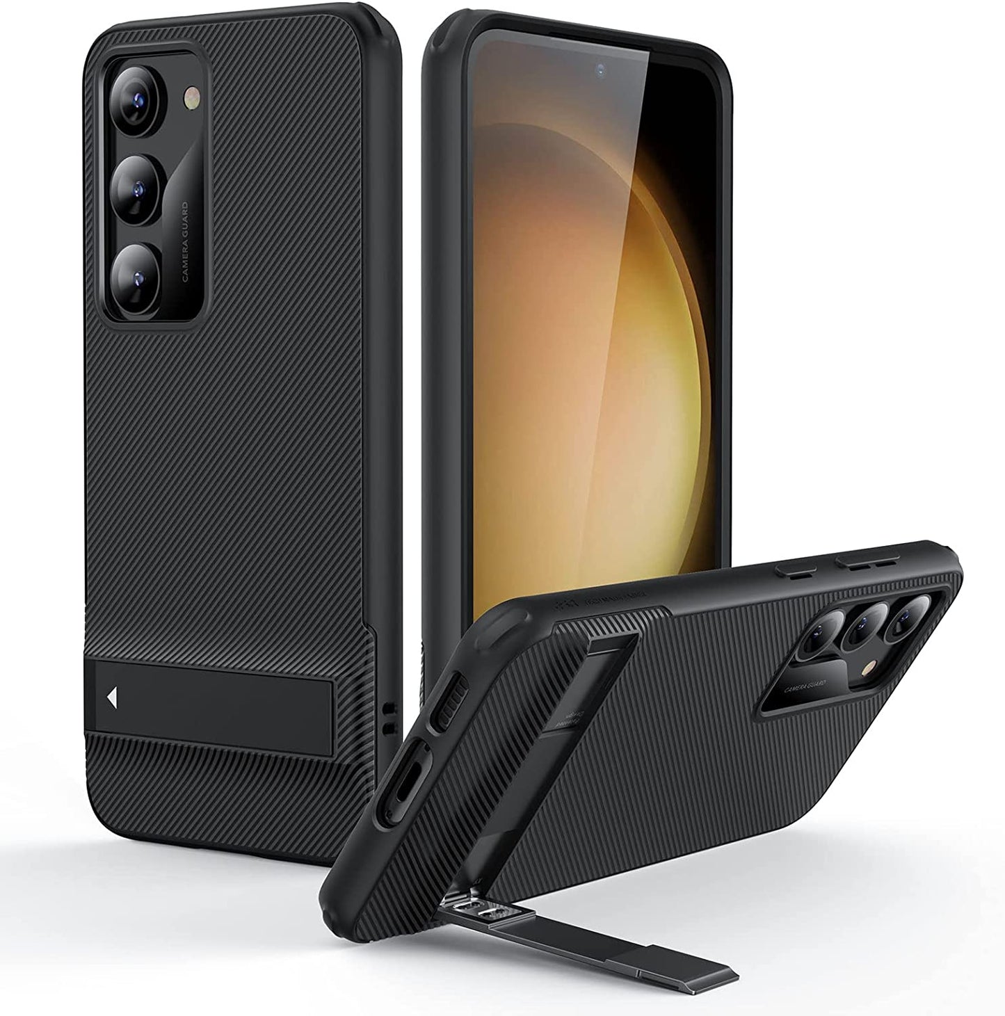 ESR for Samsung Galaxy S23 Case, Boost Kickstand S23 Case with 3 Stand Modes, Military-Grade Drop Protection, Supports Wireless Charging, Shockproof Slim Phone Cover with Patented Kickstand, Clear  Electronic Silk Road Corp Black  