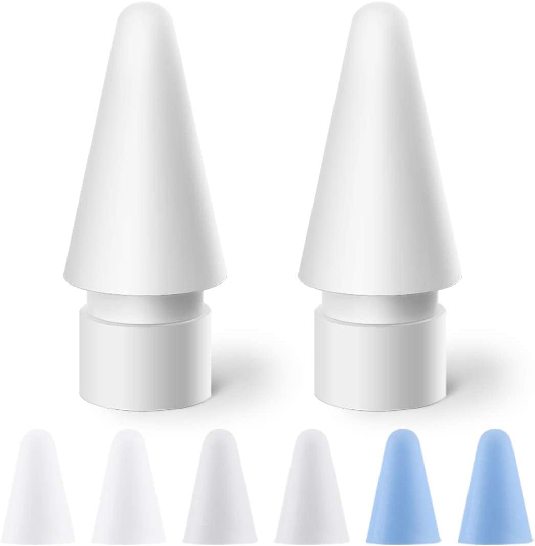 Tips Replacement for Apple Pencil 1St Gen & 2Nd Generation, Pen Nibs for Ipad Pro (4PCS Tips + 6 Covers)  MJKOR 2Tips + 6Covers (B)  