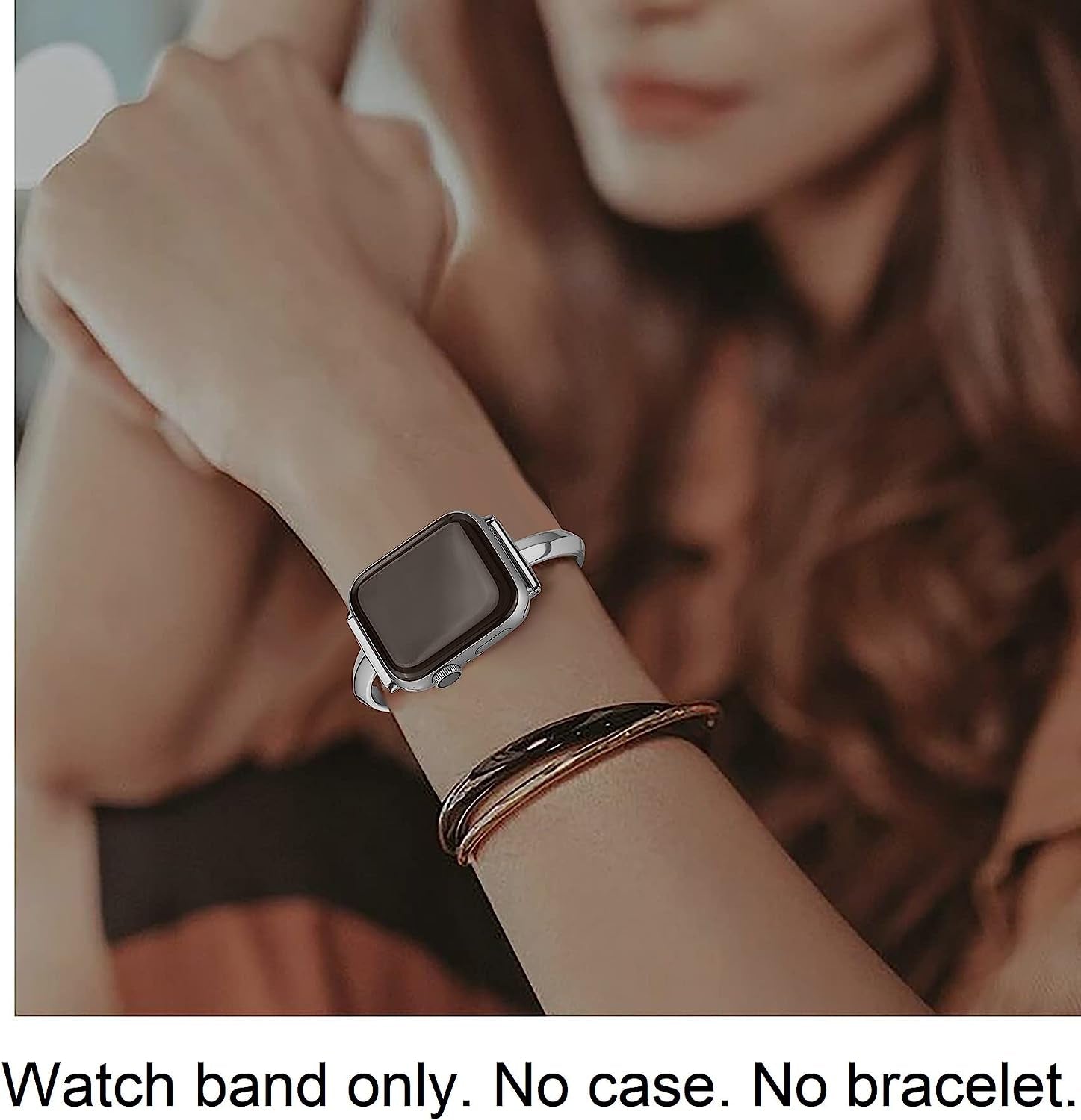 Plusroc Stainless Steel Band Compatible with Apple Watch Band 38Mm 40Mm 41Mm 42Mm 44Mm 45Mm Iwatch SE Series 8 7 6 5 4 3 2 1, Slim Versatile Bangle Bracelet for Women  PlusRoc   