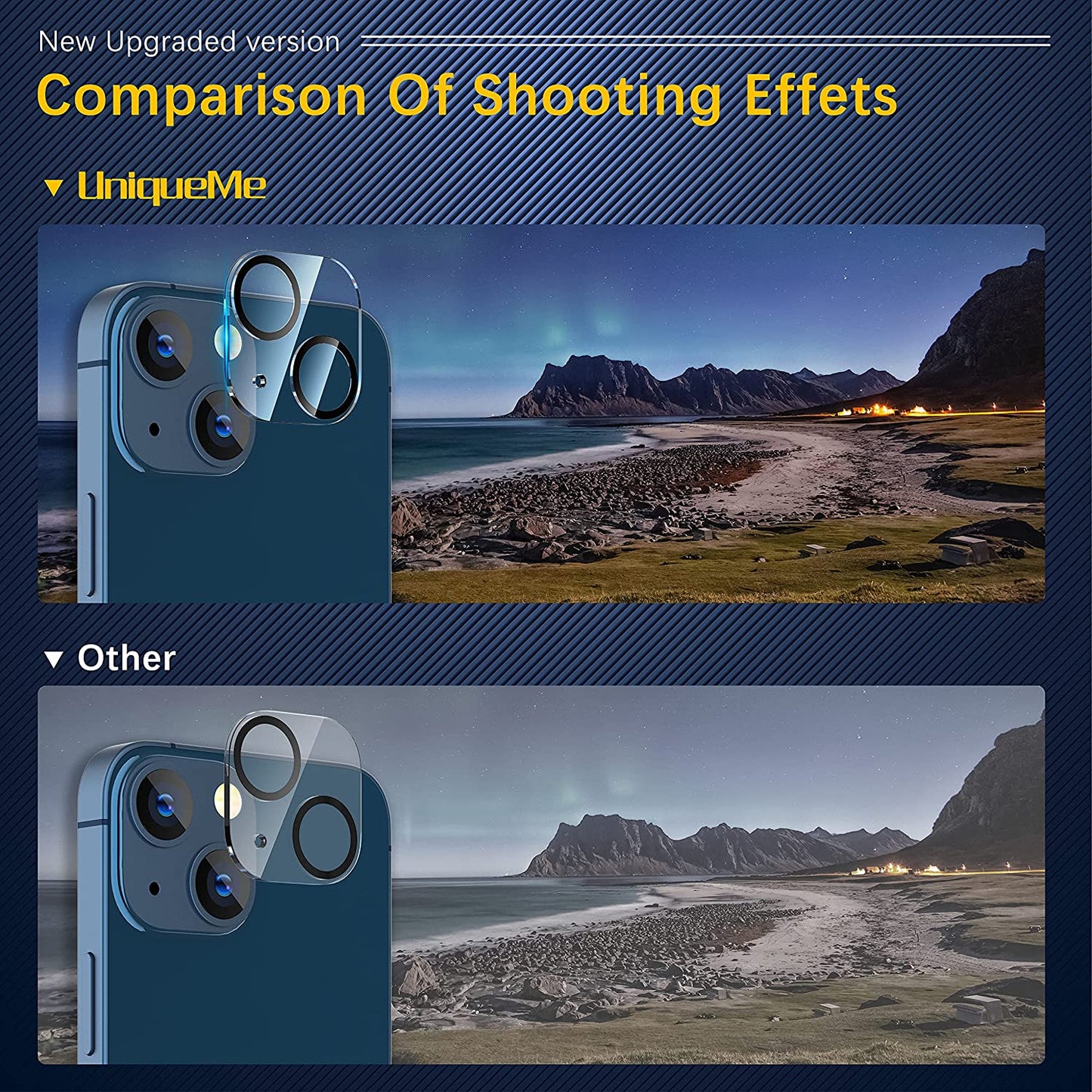 Uniqueme [3 Pack] for Iphone 13 / Iphone 13 Mini Camera Lens Protector, Tempered Glass [Case Friendly][New Version][Scratch-Resistant][Easy Installation] - Black Circle  UniqueMe   