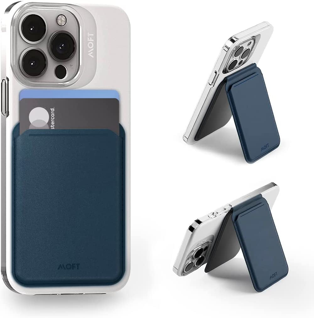 MOFT Magsafe Compatible Wallet Quick Access for Iphone 14 /Iphone 13/ Iphone12 Series Open ID Window Convenient Card Use and Sturdy Stand with Steel Hinge Flash Wallet Phone Stand  MOFT Oxford Blue  