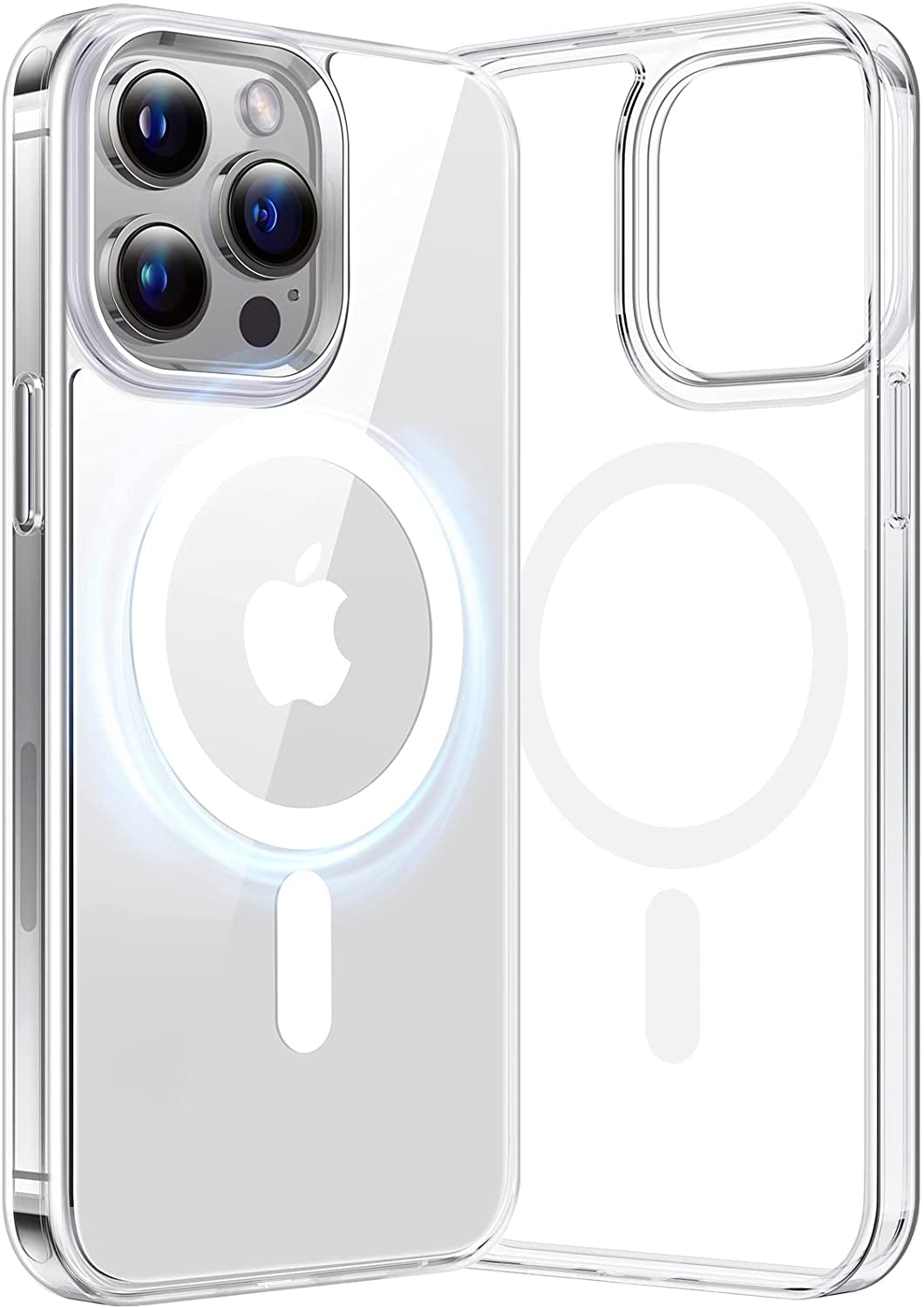 TORRAS Magnetic Designed for Iphone 14 Pro Case, Military Grade Drop Tested, Compatible with Magsafe, Slim Protective Matte Silicone for Iphone 14 Pro Phone Case, 6.1", Translucent Back/Black Edge  TORRAS G Clear Back & Clear Edge  