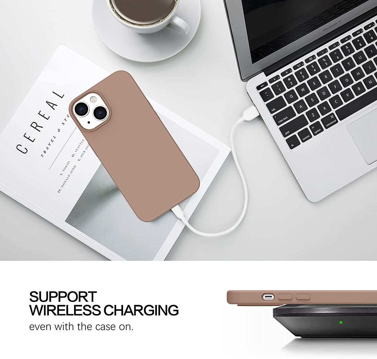 BENTOBEN Compatible with Iphone 14 Case, Soft Silicone Gel Rubber Bumper Microfiber Lining Hard Back Shockproof Protective Phone Cover for Iphone 14 6.1",Brown  BENTOBEN   