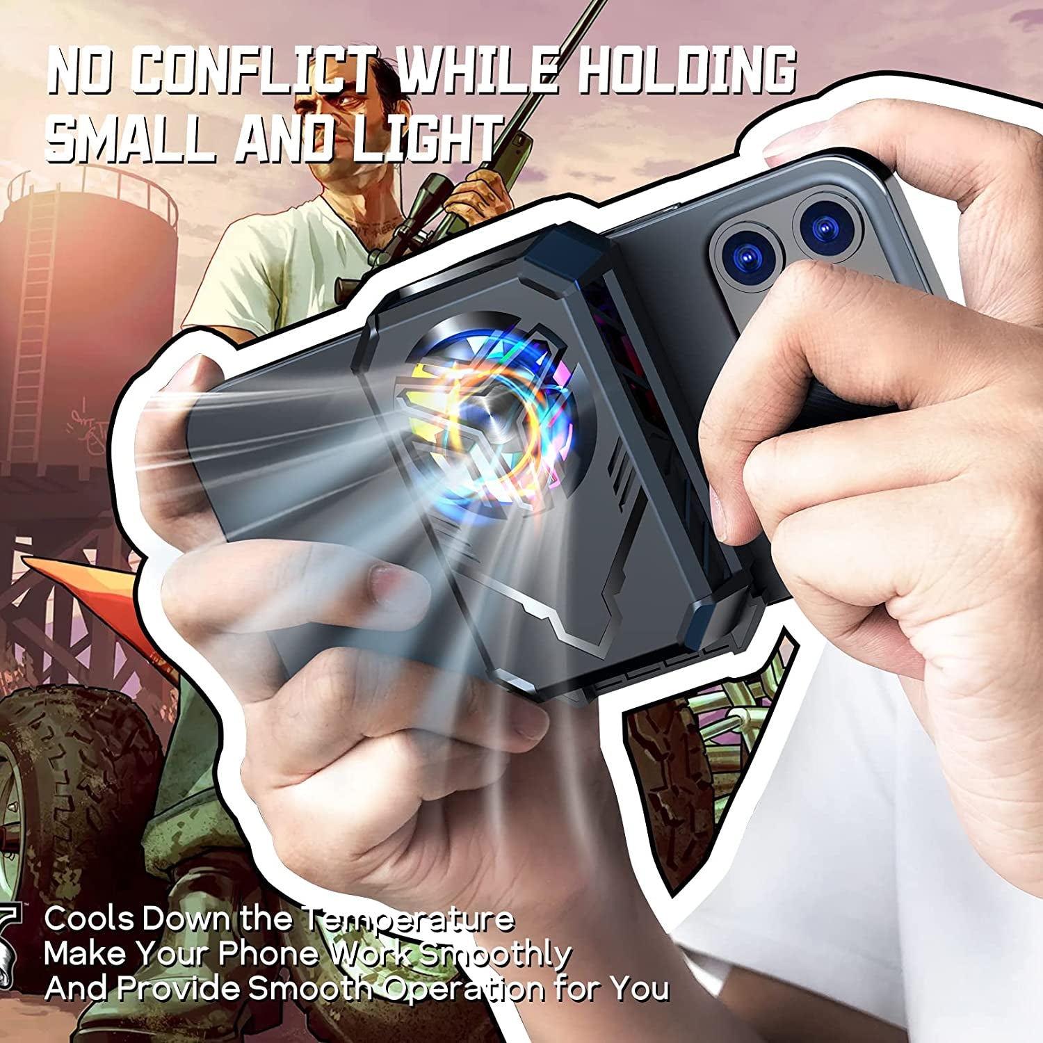 Phone Cooler Semiconductor Radiator Keep Phone Cool and Fast, Phone Cooling Fan for Gaming PUBG Live Broadcast, 4-7.5Inches Iphone/Android Cellphone Cooler, Noiseless Portable Phone Cooling Case  Yevheniys   