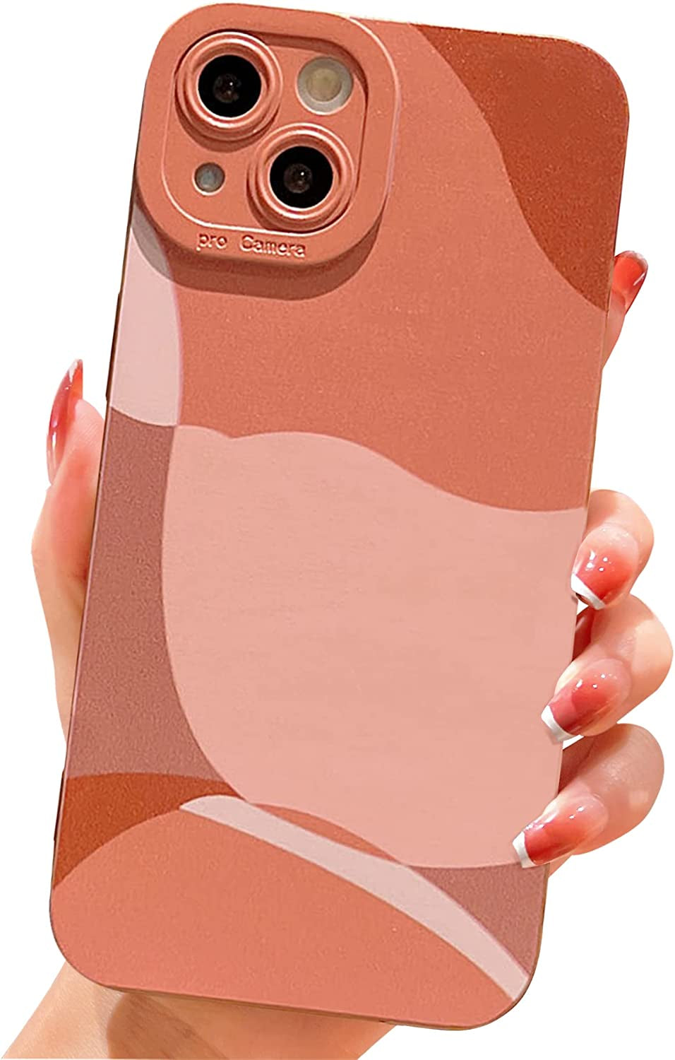 YKCZL Compatible with Iphone 14 plus Case,Cute Painted Art Heart Pattern Full Camera Lens Protective Slim Soft Shockproof Phone Case for Women Girls-Brown  YKCZL   