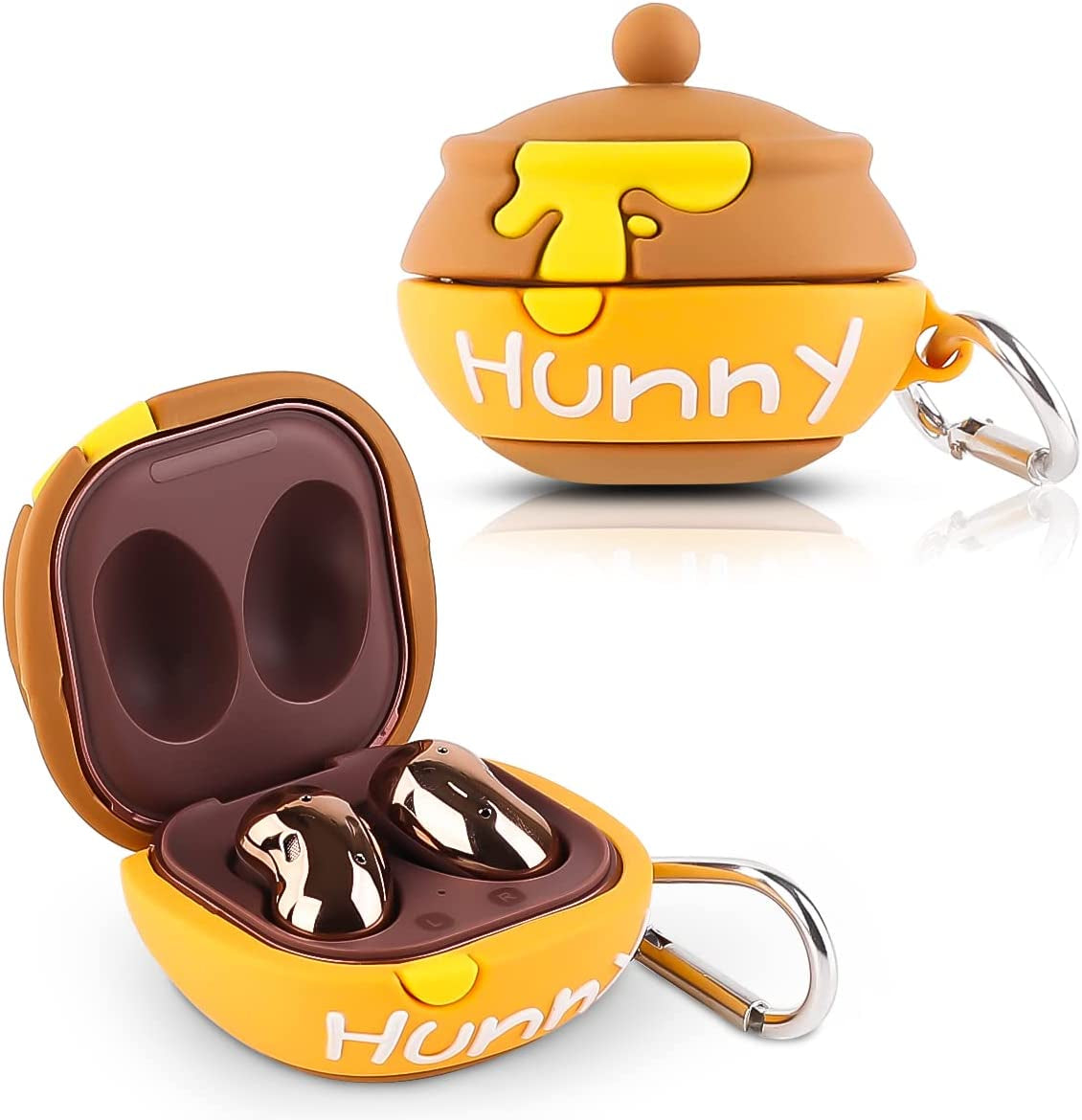 Suublg Silicone Cartoon Earbuds Case Protective Cover with Keychain Fit Designed for Samsung Galaxy Buds2 Pro (2022) /Galaxy Buds 2 (2021) /Galaxy Buds Pro (2021) /Galaxy Buds Live (2020)  Suublg Huuny  