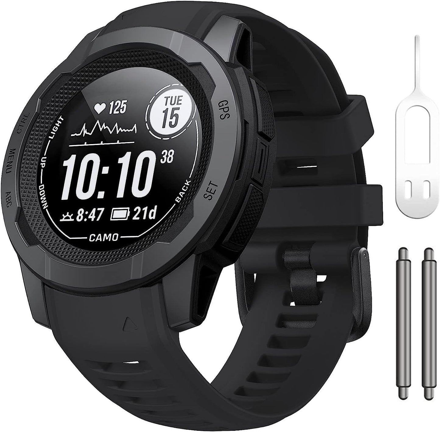 Notocity Band for Garmin Instinct Garmin Instinct 2 Wristband 22Mm Soft Silicone Replacement Watch Strap Compatible with Instinct 2 Solar/Tactical  NotoCity Black  