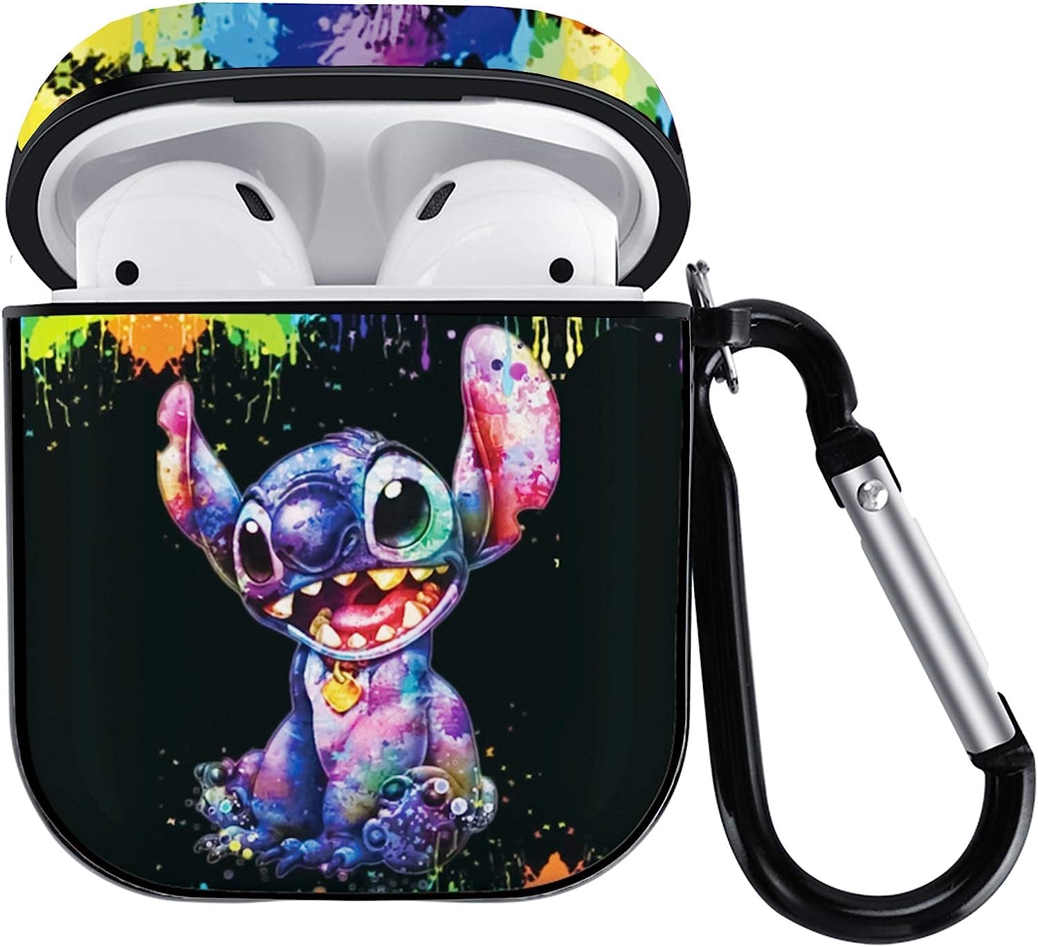 Airpods Case Cover with Keychain, Full Protective Silicone Case for Apple Airpods 1 & 2 Accessories Skin Cover for Women Girl ,Airpods Wireless Charging Case (RED)  FREEER LLC Rainbow  