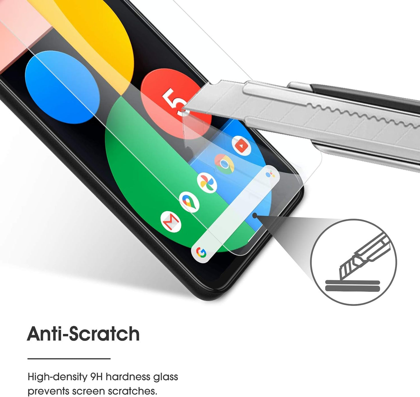 OMOTON [3 Pack] Screen Protector for Google Pixel 5 - Tempered Glass/Alignment Frame/Anti Scratch Screen Protector for Google Pixel 5  OMOTON   