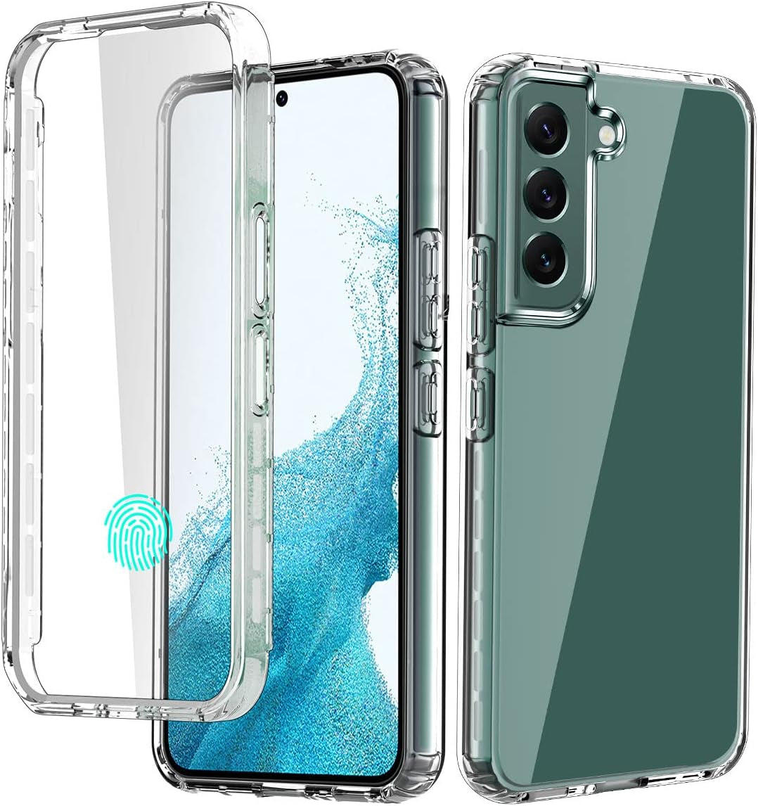 Aicase for Galaxy S22 plus Case with Screen Protector, Heavy Duty Drop Protection Full Body Rugged Shockproof/Dust Proof Military Protective Tough Durable Phone Cover for Samsung Galaxy S22 plus 6.6“  AICase Clear 360  