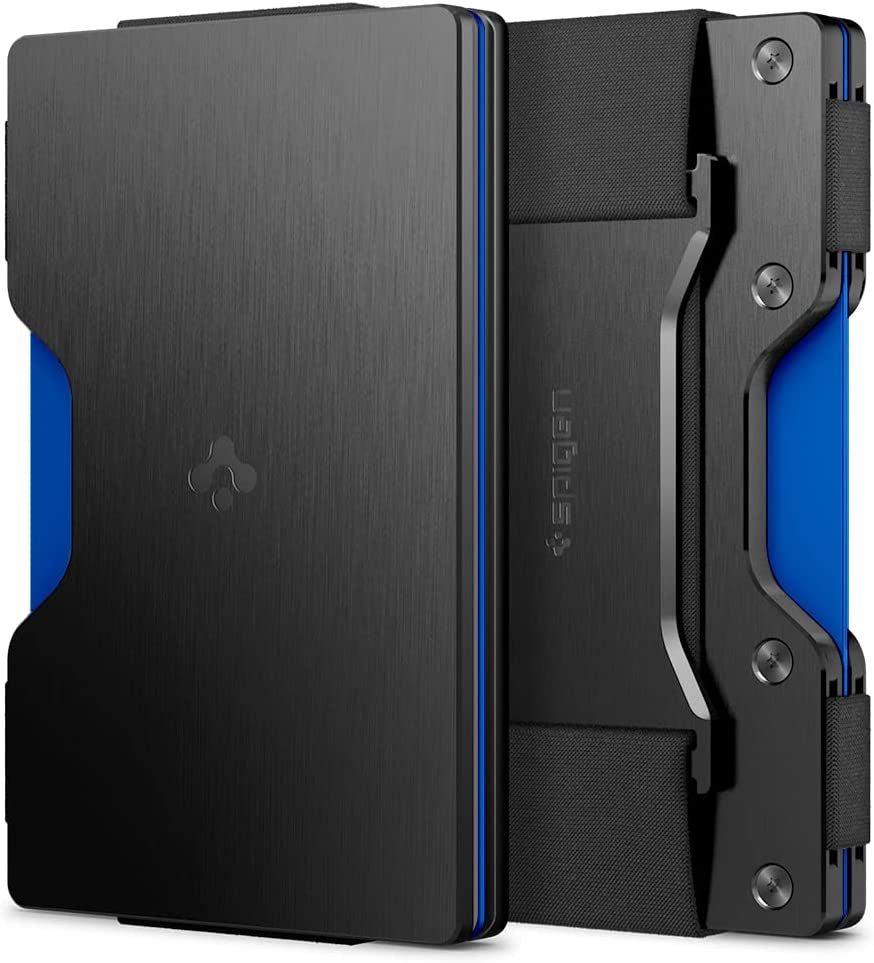 Spigen RFID Blocking Metal Wallet S Slim Minimalist Credit Card Holder for Men and Women with Cash Strap - Black  Spigen   