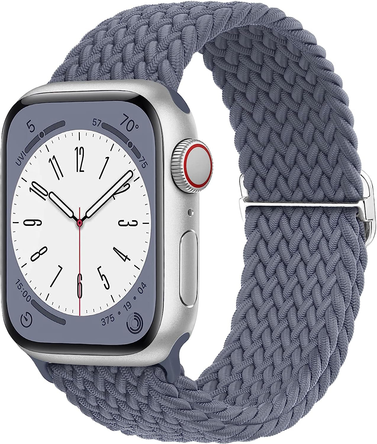 Merlion Stretchy Braided Solo Loop Compatible with Apple Watch Band 38Mm 40Mm 41Mm 42Mm 44Mm 45Mm 49Mm, Sports Adjustable Elastic Straps for Iwatch  Merlion Blue Grey 38MM/40MM/41MM 