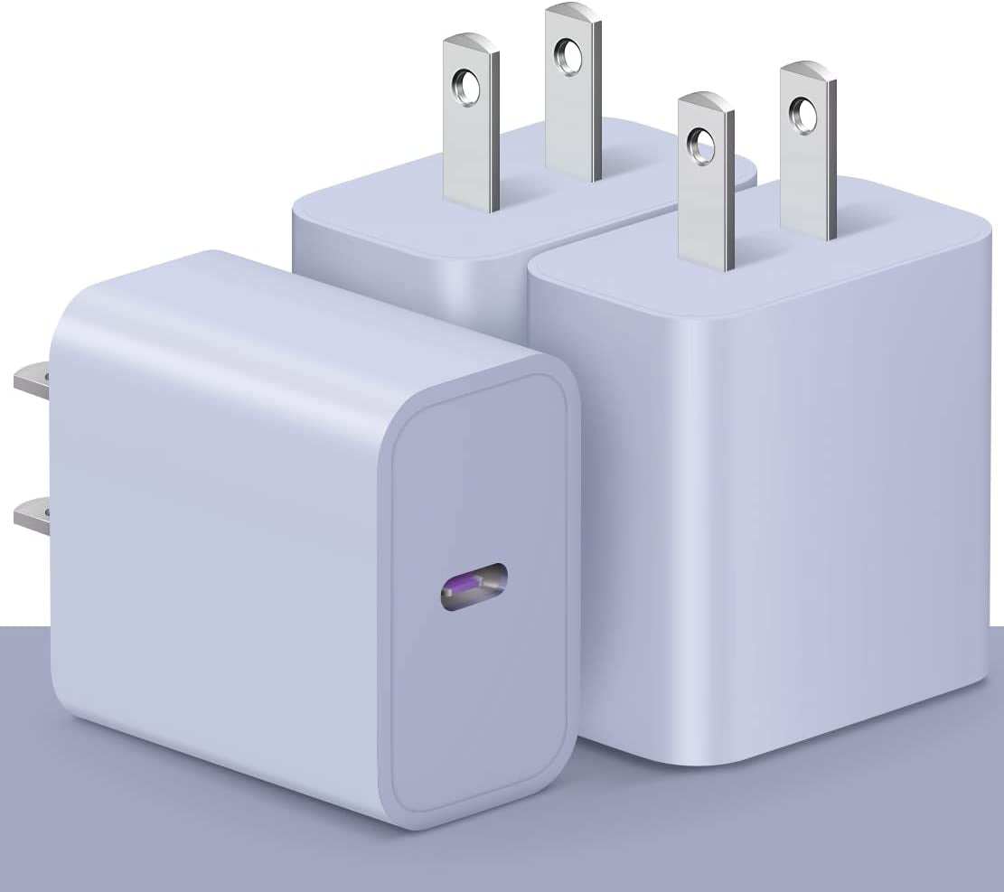 [3 Pack] USB C Wall Charger【Apple Mfi Certified】Iphone Charger Block 20W PD Power Adapter for Iphone 14/14 Pro/14 Pro Max/14 Plus/13/12/11, Ipad Pro, Google Pixel 7/6/5/4/3, Samsung Galaxy S22 S21 S20  Shenzhen Dipinle Technology Co., Ltd 3Pack Purple  
