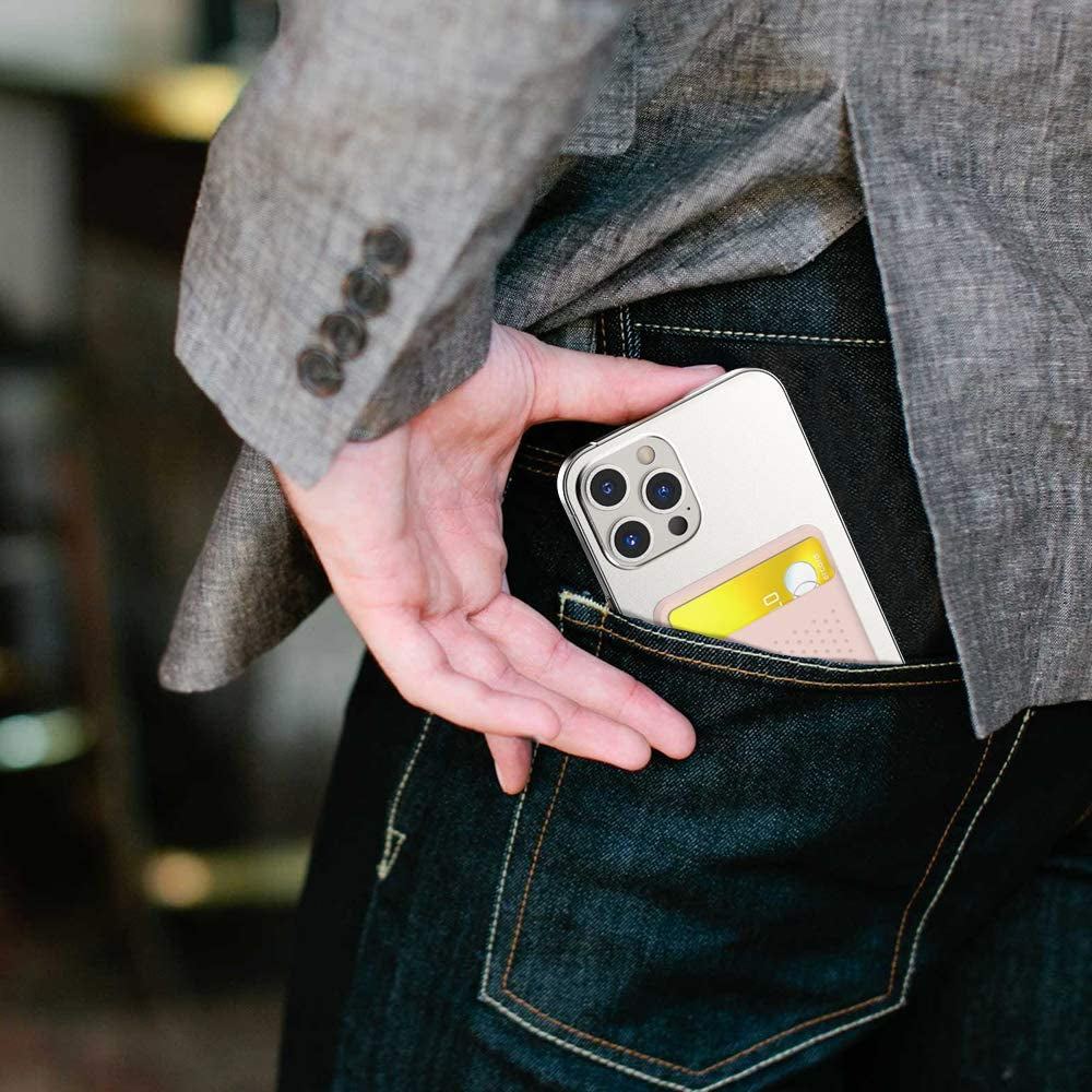 AHASTYLE Magsafe Wallet for Iphone 14/13/12/Plus/Pro Max/Mini RFID Magnetic Card Holder Silicone Sleeve Compatible with Iphone 12/13/14/Pro/Pro Max/Mini (Pink)  AHASTYLE   