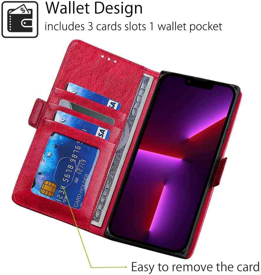 Cyr-Guard Phone Cover Wallet Folio Case for LG G6, Premium PU Leather Slim Fit Cover for LG G6, 1 Photo Frame Slot, Friendly Fit, Red  Cyr-Guard   