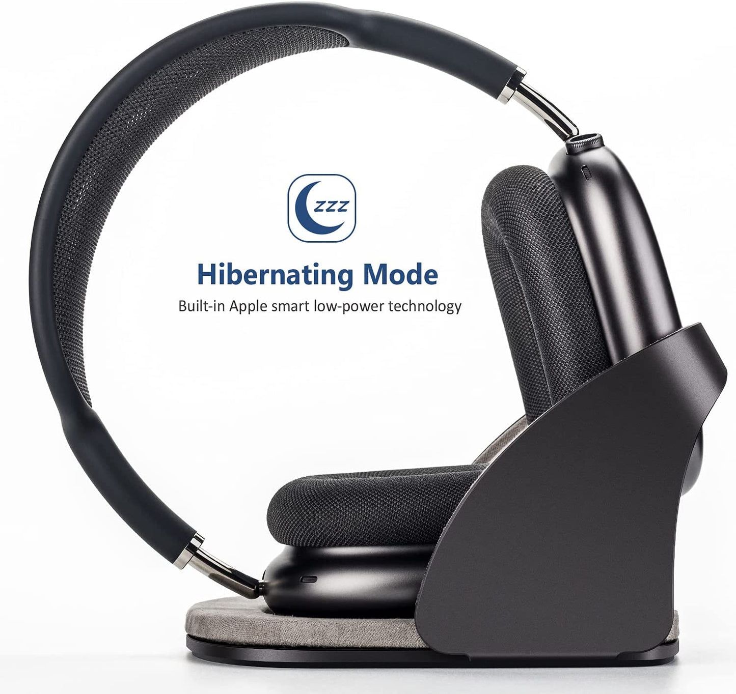 SUPERONE Smart Headphone Stand Designed for Airpods Max, Headset Holder with Hibernating Base Airpods Max Stand Aluminum Alloy, Grey  SUPERONE   