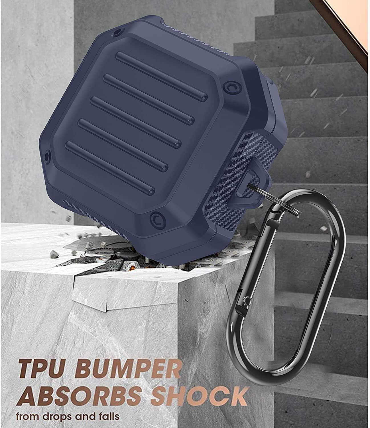 GMYLE Armor Case Compatible with Samsung Galaxy Buds Live 2020 / Galaxy Buds Pro 2021, Hard Shell Defender Bumper Protective Shockproof Earbuds Wireless Charging Case Cover Skin (Blue)  GMYLE   