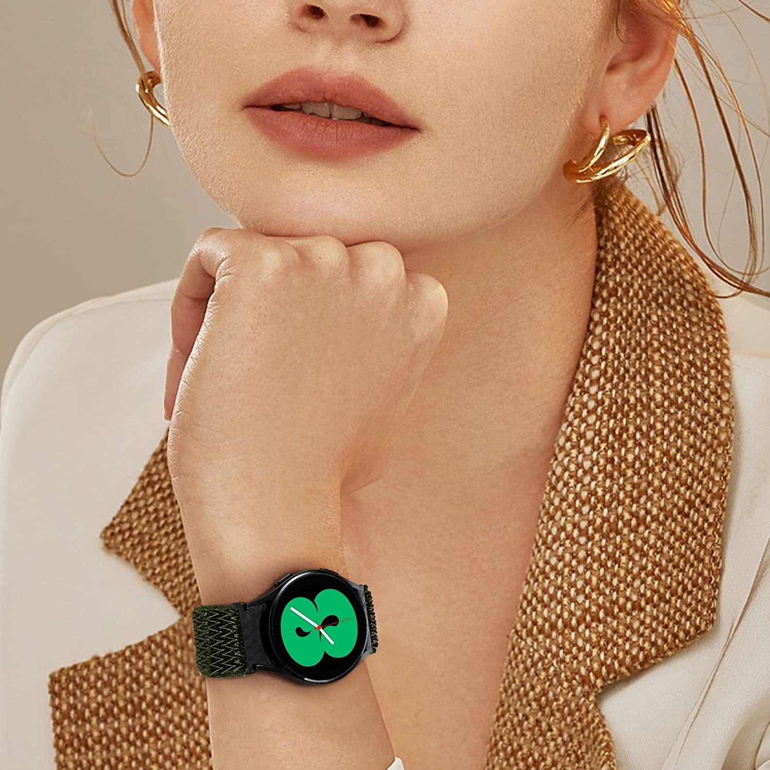 5 Pack No Gap Bands Compatible with Samsung Galaxy Watch 5 40Mm 44Mm/ Watch 5 Pro 45Mm/ Galaxy Watch 4 40Mm 44Mm/ Galaxy Watch 4 Classic 42Mm 46Mm, 20Mm Elastic Nylon Sport Band for Women Men  BeautyFurlife   