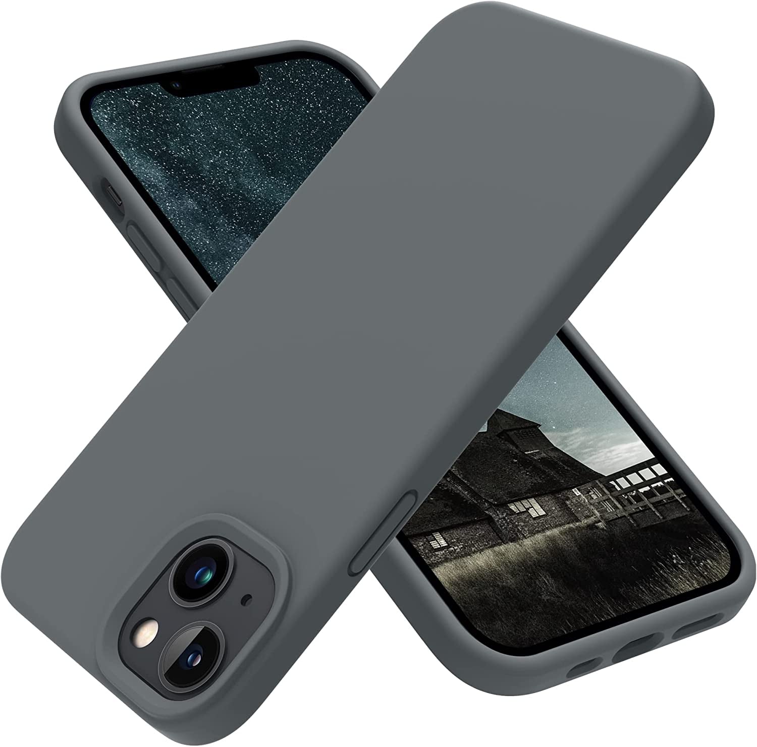 OTOFLY Designed for Iphone 14 Case, Silicone Shockproof Slim Thin Phone Case for Iphone 14 6.1 Inch (Chalk Pink)  OTOFLY Direct Space Gray  