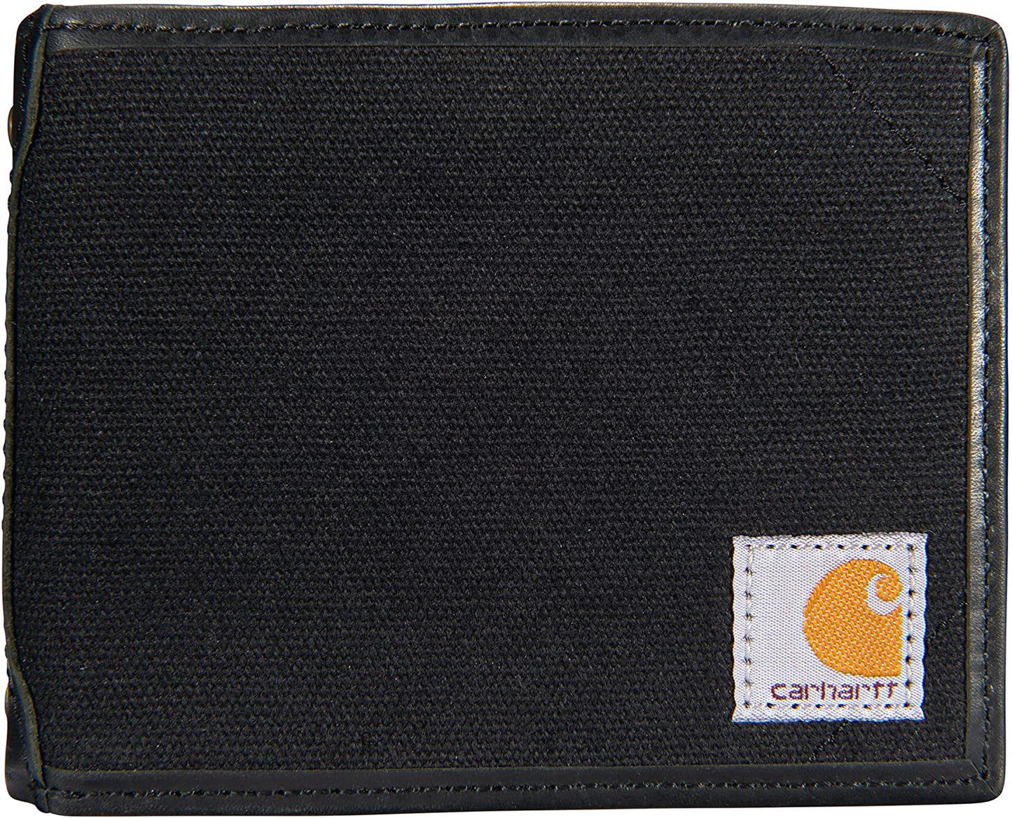 Carhartt Men'S Billfold and Passcase Wallets, Durable Bifold Wallets, Available in Leather and Canvas Styles  Carhartt Canvas Leather Trim (Black)  