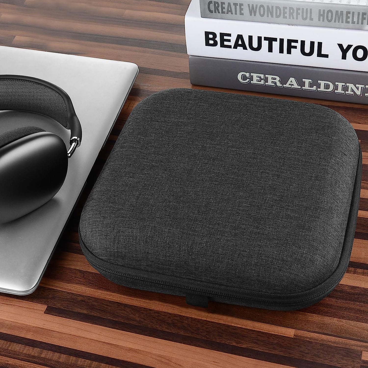 Geekria Shield Case, Compatible with Airpod Max Headphones, Replacement Protective Hard Shell Travel Carrying Bag with Room for Accessories Storage (Dark Gray) (Compatible with Smart Case)  Geekria   