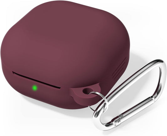 Oakxco Designed for Samsung Galaxy Buds 2 Pro Case (2022)/ Galaxy Buds Pro (2021)/ Buds 2/ Buds Live (2020) Cover Silicone Accessories, Protective Soft Rubber Case for Women Girl Cute, Burgundy  oakxco   