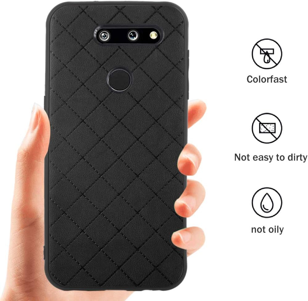 Phone Case for LG G8 Thinq Slim Soft Rubber Case,Shock Resistant Rugged Lightweight Flexible Anti-Slip Slim Fit Full Body Protective Rubber Phone Cover for Lgg8Thinq LGG8 Thin Q G 8 Black  Asuwish   