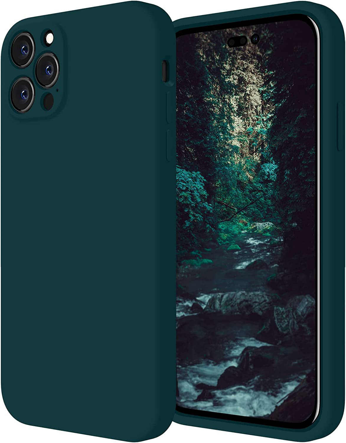 Firenova for Iphone 14 Pro Case, Silicone Upgraded [Camera Protection] Phone Case with [2 Screen Protectors], Soft Anti-Scratch Microfiber Lining Inside, 6.1 Inch, Black  FireNova Teal  