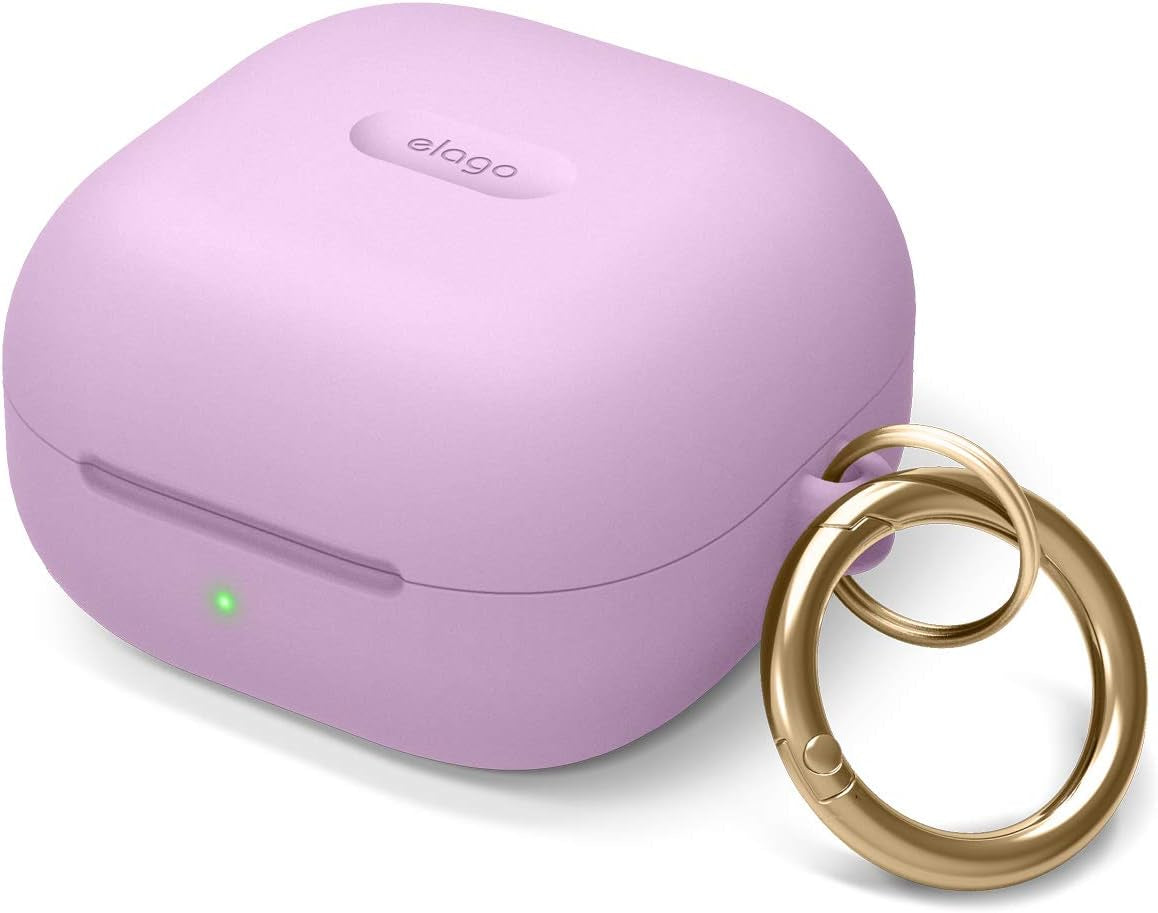 Elago Silicone Hang Case Compatible with Samsung Galaxy Buds 2 Pro Case (2022) / Galaxy Buds 2 Case (2021) / Galaxy Buds Pro Case (2021) / Galaxy Buds Live Case (2020) [Lavender Grey]  elago Lavender  