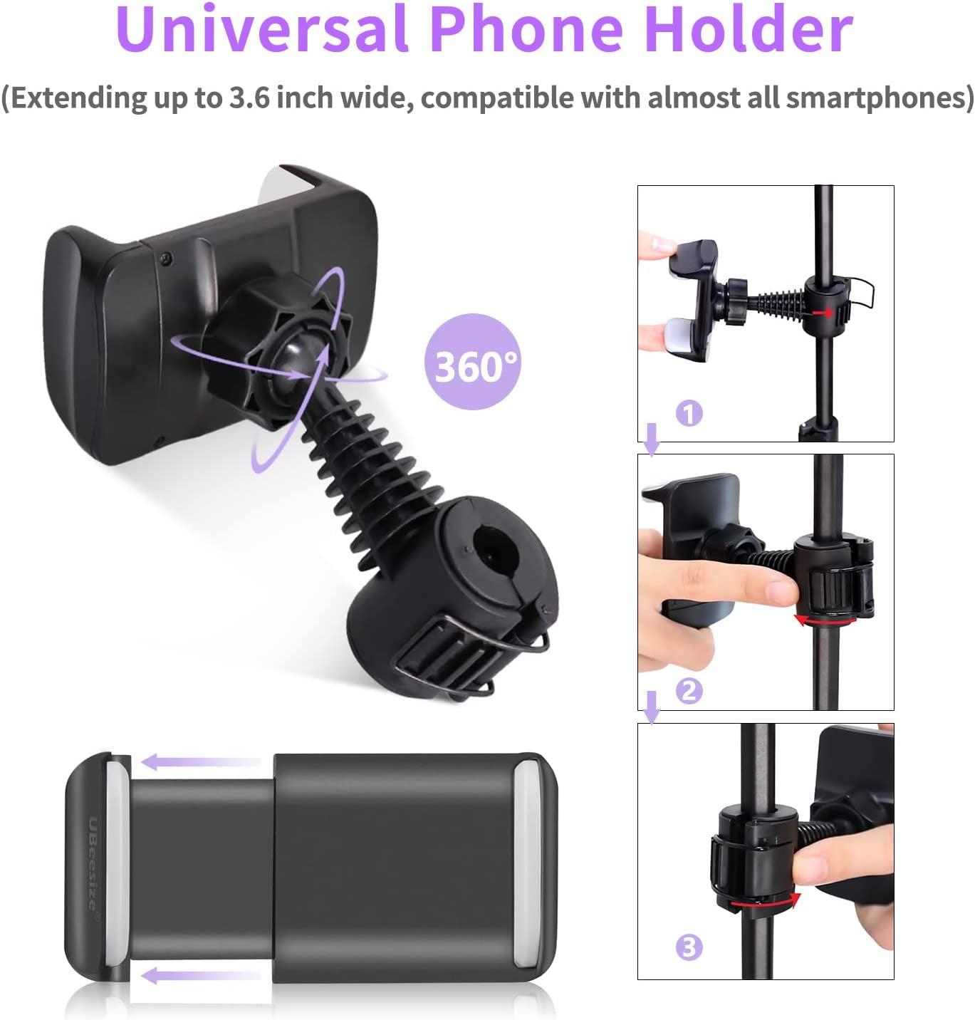 Selfie Ring Light with Tripod Stand Bundle with 50'' Cell Phone Tripod, Tripod for Iphone with Ringlight for Live Streaming, Video Recording, Makeup, Lighting Kit Gifts for Youtube and TIK Tok  Eicaus   