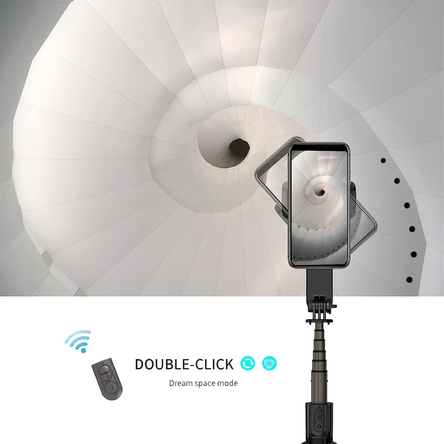 RIEIEK Mobile Phone Selfie Stick Tripod with Stabilizer, Electric Gimbal with Dual Color Temperature LED Light and Wireless Remote Control Handheld Retractable Camera Photo Stick Grip  RIEIEK   