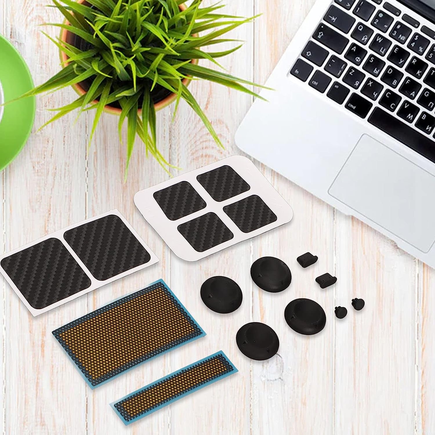 Game Console Protection Kit, for Steam Deck, with Touchpad Stickers/Button Sticker/Host Dust Screen/Silicone Joystick Cap/Storage Box/Headphone Dust Plug  Pomya   