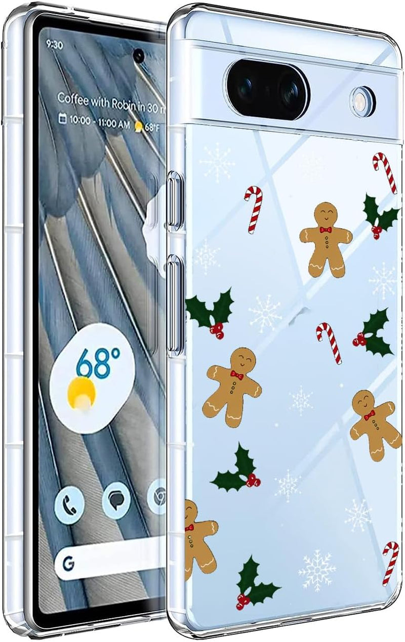 YCJACE Google Pixel 6 Pro Case Clear with Christmas Design Soft Flexible TPU Ultra-Thin Shockproof Anti-Scratch Bumper Protective Cover Case for Google Pixel 6 Pro-Christmas  YCJACE Gingerbread Man Google Pixel 7A 