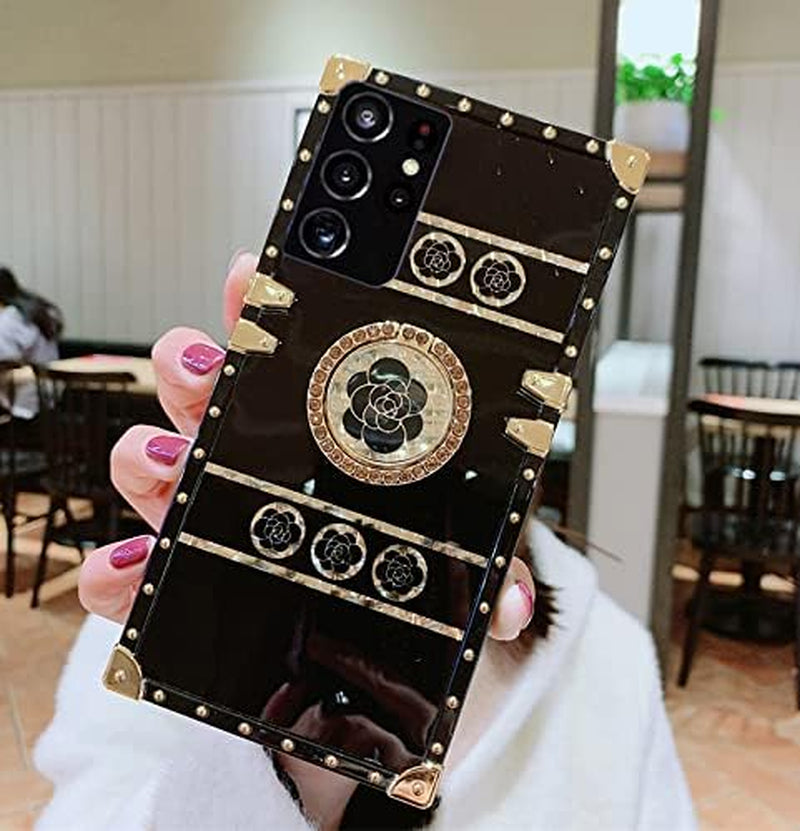 Supshop Note20 for Samsung Galaxy Note 20 5G Case for Women Girl Design with Ring Kickstand,Fashion Cute Bling Diamond Rhinestone Glitter Butterfly Marble Mirror Phone Cover,Purple  SUPSHOP B-Black For Samsung Galaxy Note20 Ultra 