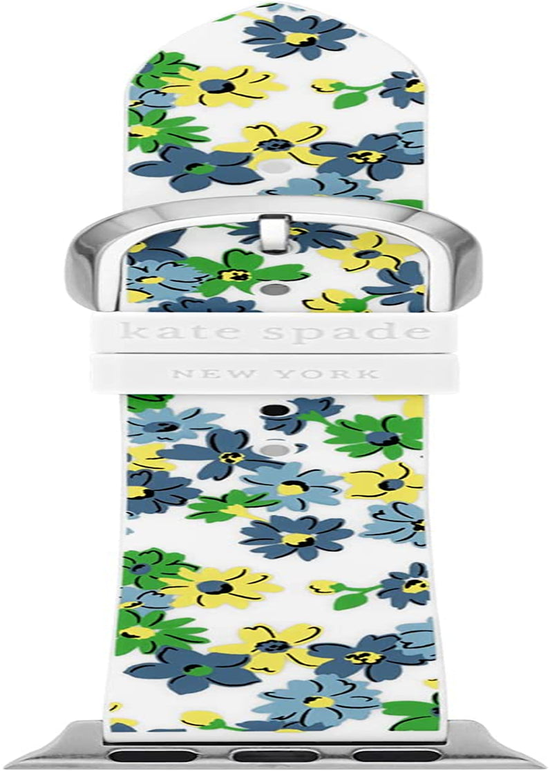 Kate Spade New York Interchangeable Silicone Band Compatible with Your 38/40Mm Apple Watch- Straps for Apple Watch Series 8/7/6/5/4/3/2/1/SE  kate spade new york White Floral  