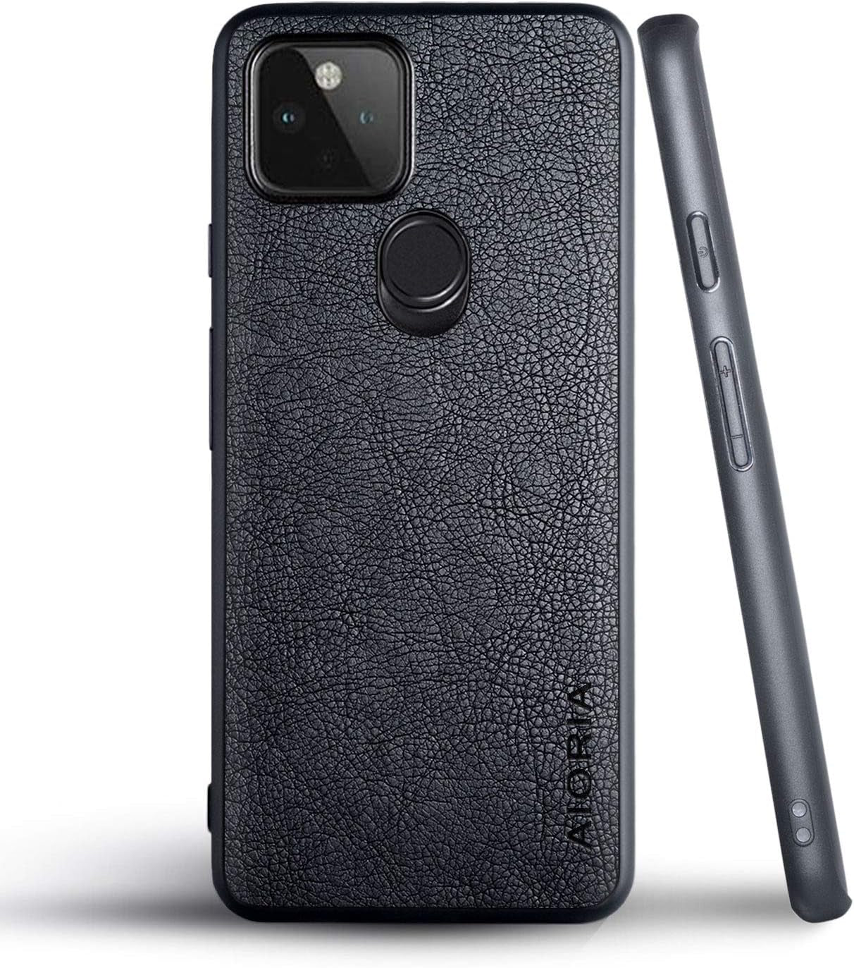 AIORIA for Google Pixel 4A 5G Case (Not Fit 4A 4G), 6.2 Inch Premium PU Leather Cover Retro Business Design Full Protective Case for Google Pixel 4A 5G (Coffee)  AIORIA Black  